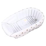 Bañera Plegable para Bebés, Bañera Inflable Portátil para Bebés Exquisita Gran Espacio Suave para Viajes para el Hogar Sala de Estar(Oso amor)
