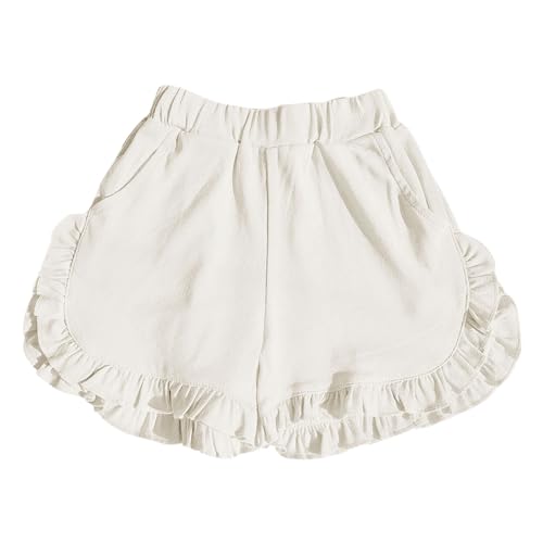 Toddler Girls Ruffled Wide Leg Shorts Baggy Elastic Waist Loose Palazzo Skorts Versatile Cute Trendy Skirt for Kids