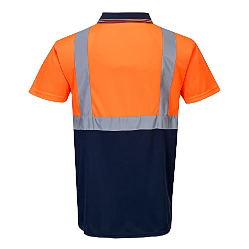 Polo bicolore orange marine évite la transpiration sur chantier XL - 2