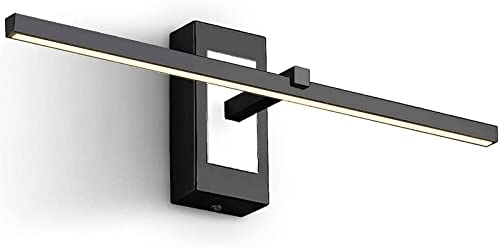 Lampe de miroir de salle de bain LED noire de 46cm pour éclairage de maquillage mural
