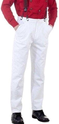 212 Main C1330 Steampunk Classic Pants- White - Large