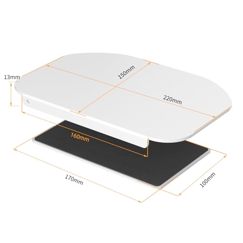 Pholiten モニターアーム補強プレート 取付部硬さ強化対策 デスク保護 傷防止 滑り止めシート付き 白 MD6TW