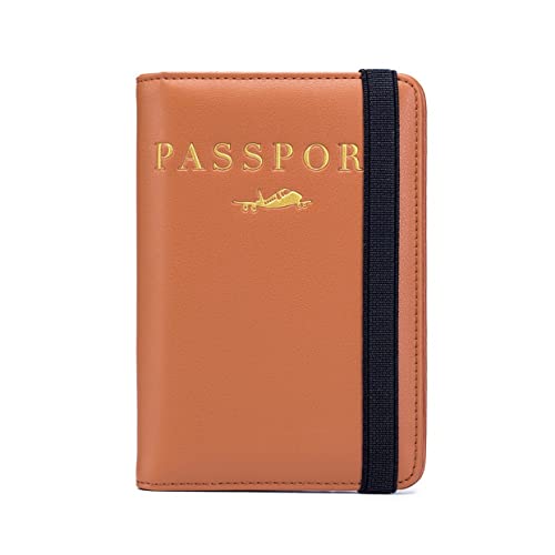 Dajingkj Fashion Slim Passport Wallet for Women Men Leather RFID Blocking Passport Cover Unisex Travel Wallet Bag Multifunction Card Holder