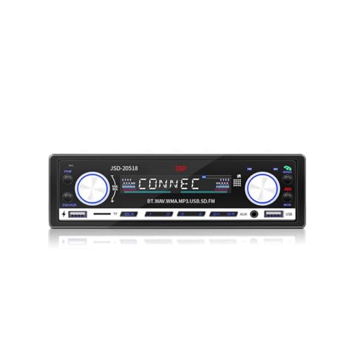 WHMVKVK Radio estéreo Bluetooth para Coche: diseño DIN Simple, Sistema de Audio FM para Coche con Reproductor MP3, Compatible con 2 USB/AUX In/TF/SD/Mando a Distancia
