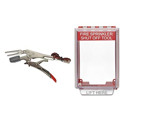 Quickstop QMTC Multi-tool Fire Sprinkler Head Shutoff Tool & Wall Cabinet Case For Managing Accidental Fire Sprinklers Activation Easy To Use Pendant & Sidewall Sprinklers & Recessed Heads