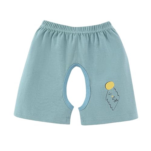 Pantalones de Verano para niños con Cintura elástica y Entrepierna Abierta, Transpirables y cómodos para Jugar, adecuados de 3 Meses a 4 años, diseño Suave y Ligero para Actividades diarias (Green,