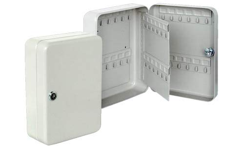 Clasificador de 48 llaves beige con cerradura de seguridad para colgar en pared