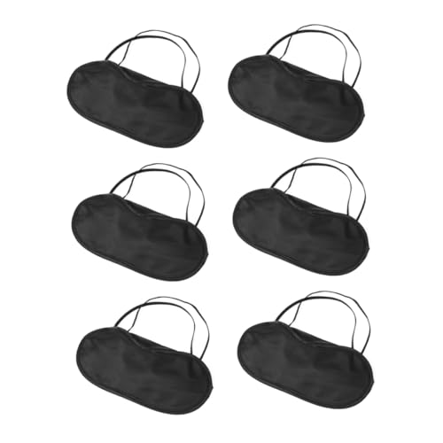 HAWILLOSCH 6個 アウトドア キャンプ アイマスク 冷却 パッチ 目隠し くすぐり 暗い 夜 眼帯 盲目 寝る 旅行用アイマスク シェーディングアイマスク ポリエステル布 Black