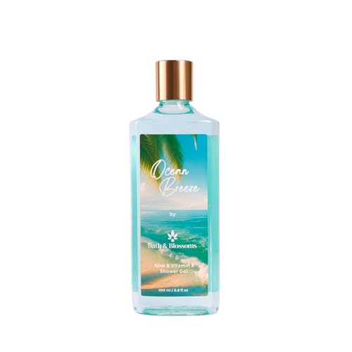 Image of Bath & Blossoms Ocean Breeze Shower Gel | Fresh Aquatic Scent | Rich Foaming Lather | Aloe Vera & Vitamin E | Gentle Hydrating formula suitable for all skin types | Vegan & 100% Paraben Free | Premium Body Care