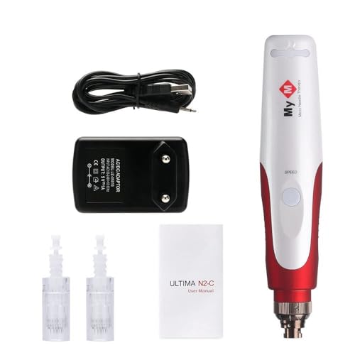 Image of Derma Pen with 2 Extra 12 Needles Cartridges Derma Pen | Mesopen for Anti Aging | Skin Facial Care | Skin Rejuvenation (N2-C WIRE)