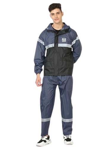 Trinitiz Rain Coat for Men 100% Waterproof Polyester Top and Bottom (Pack of 1)
