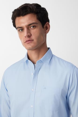 Image of Peter England Men's Classic Slim Fit Full Sleeve Oxford Shirt | 100% Cotton