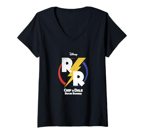 T-shirt Chip 'N Dale col V femme vêtement imprimé graphique Rescue Rangers