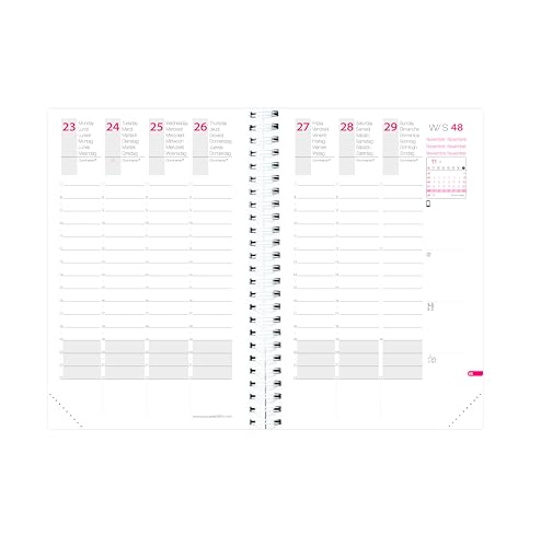 Quo Vadis Agenda Timeandlife Pocket Multilingua Anno 2022 Blu Cangiante Formato 10X15Cm Settimanale 13 Mesi Dicembre-Dicembre Carta Bianca Con Spirale Copertina Amovibile Sintetico Cassandra - 4