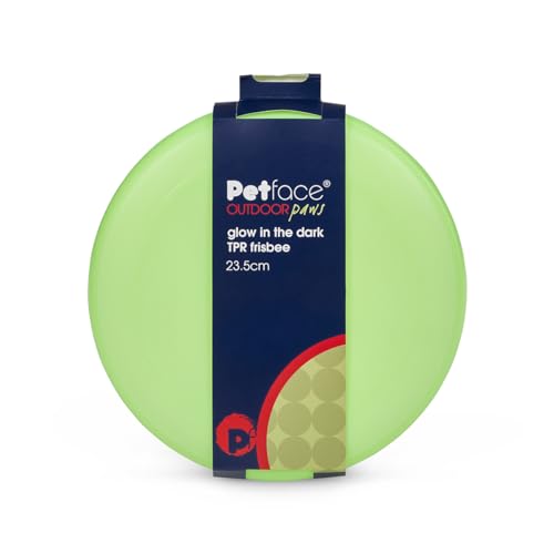 Petface Outdoor Paws Glow In The Dark Frisbee Dog Toy, 23.5 cm (Pack of 1), Yellow - Image 2
