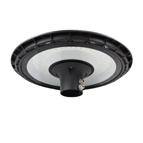 LUXULA LED Straßenlaterne rund 120W 12000lm 3000K IP65, Außenleuchte für Mast Ø60mm, wetterfeste Straßenlampe warmweiß, Mastleuchte außen für...