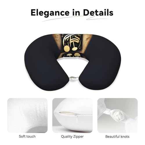 Almohada de viaje U en espuma viscoelástica negra miniatura 4