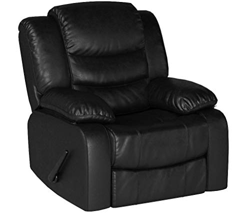 Divano Roma Furniture Recliner Chair, Black - Thumbnail 7