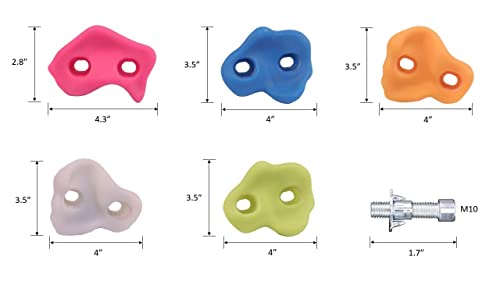 Meliorinno Glow-In-Dark Kids Rock Climbing Holds - 15 Luminous Glow In The Dark Colorful Holds, Install On Wall Or Indoor/Outdoor Playset, With Easy Diy Instructions, White, Green, Pink, Blue, Orange #TOP5