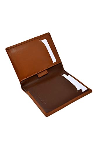 Portafoglio Porta Carte Sottile da Uomo Marrone - Vera Pelle - Protezione RFID - 11 carte di credito, portamonete e banconote - Molto sottile, classico, elegante e moderno - (Ottimo per un regalo)