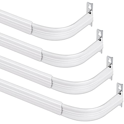 Wesiti 4 Packs Curtain Single Rods Bulk for Windows Adjustable Tension Rod for Door Kitchen Valance...