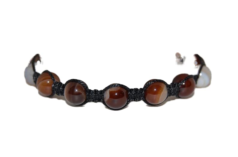 Bracelet agate marron 8mm LKBEADS cadeau bienveillant mixte