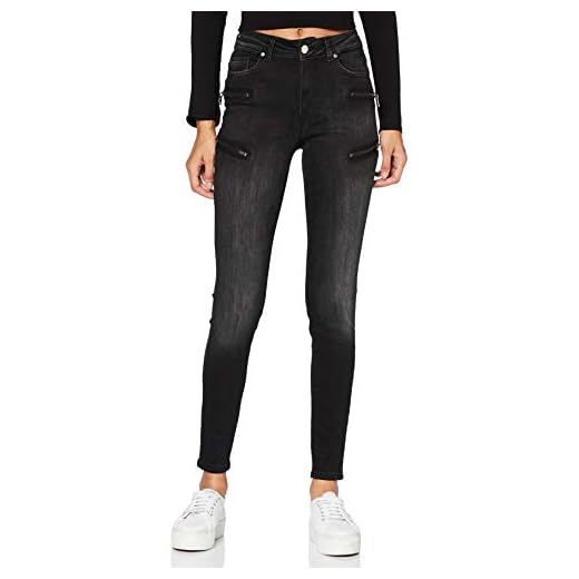 ONLY Damer Onlblack Life Mid Skin Zip Dnm Jns Rea Jeans