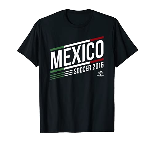Mexico Soccer 2016 White Text T-Shirt, Black