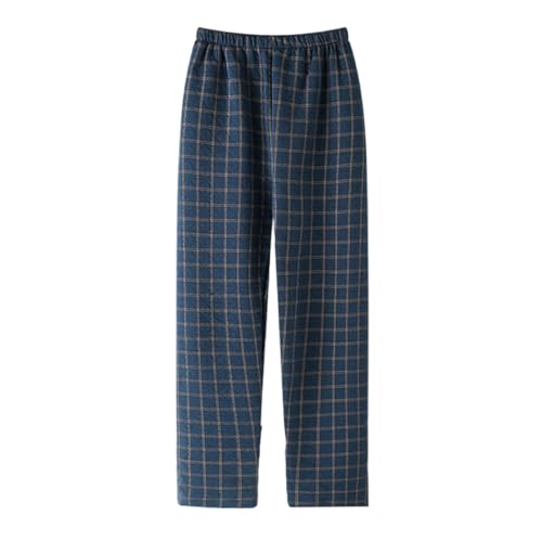 Men'S Cotton Pajama Pants Lightweight Soft Sleep Lounge Pants Men'S Loose Fashionable Plaid Loungewear