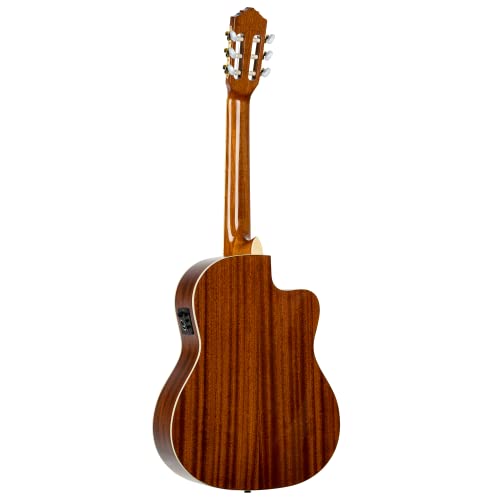 Ortega Guitars Family Series Pro Guitare classique 4/4 pour gaucher – Électro-acoustique – Épicéa et acajou naturel – Housse incluse (RCE141NT-L) - Les Beatles, Paul McCartney, John Lennon, RIngo Starr, George Harrison Ortega Guitars Family Series Pro Guitare classique 4/4 pour gaucher - Électro-acoustique - Épicéa et acajou naturel - Housse incluse (RCE141NT-L) – Image 3