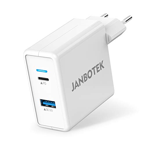 Preisvergleich Produktbild JANBOTEK Wand Aufladeeinheit Dual USB-Anschluss Schnellladung QC3.0 Wechselstromadapter Reiseladegerät für Apple iPhone XS / Max / XR / X / 8, Samsung Galaxy Note / Edge, LG, Nexus, Pixel, HTC, Tablet und mehr