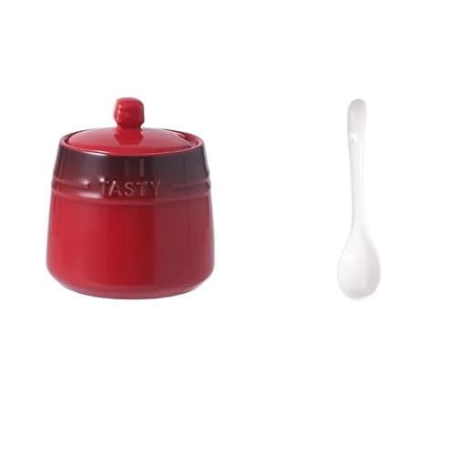 Pot à épices en céramique avec cuillère Pot à épices en céramique Pot à épices en céramique Pot de rangement chinois vintage Pot à épices vintage en céramique Pot de stockage de sucre granulé en céram