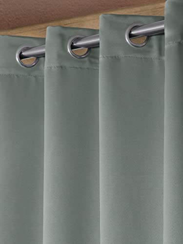 Image of Home Sizzler 1 Piece Solid Blackout Eyelet Polyester Window Curtain - 5 Feet, Grey