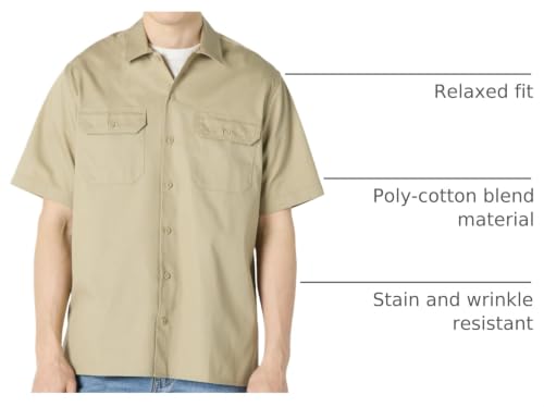 Image of Amazon Essentials Men's Relaxed-Fit Stain and Wrinkle-Resistant Short-Sleeve Work Shirts