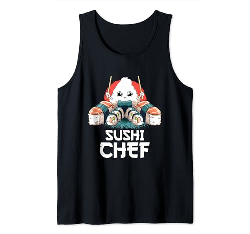 Sushi Chef Sushi Lovers Kawaii Food Japanese Anime Sushi Tank Top