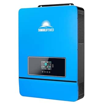 SUN GOLD POWER 10000W DC 48V UL1741 Solar Inverter,Split Phase,Built-in 2 MPPT Solar Controllers,Max. 200A Battery Charging,AC Input/Output 120V/240V(settable) Inverter Charger(Support Parallel & COMM)