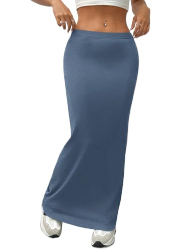 Casual Plain High Waist Knit Long Skirt 2025 Fashion Skirts for Women