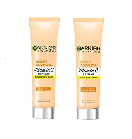 Garnier Skin Naturals Bright Complete Spf 24 / Pa+++ Vitamin C, Full-Coverage Matte B.B Cream For All Skin Types 18Gm (Pack Of-2) 36Gm-image-32