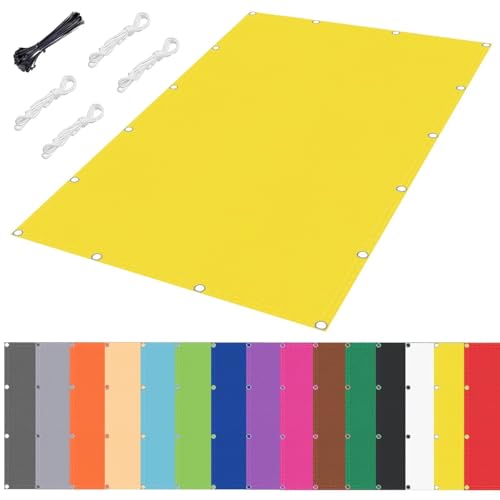 nvdsivee Balkon Sichtschutz Rechteckig Sonnensegel Wasserdicht 95% UV Schutz Sonnenschutz Markise Sonnensegel für Balkon Terrasse Garten Pool Hinterhof Gelb 0.8x2m