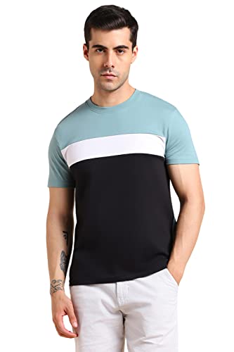Image of Dennis Lingo Men's Cotton Slim Fit Solid T-Shirt (Round Neck)
