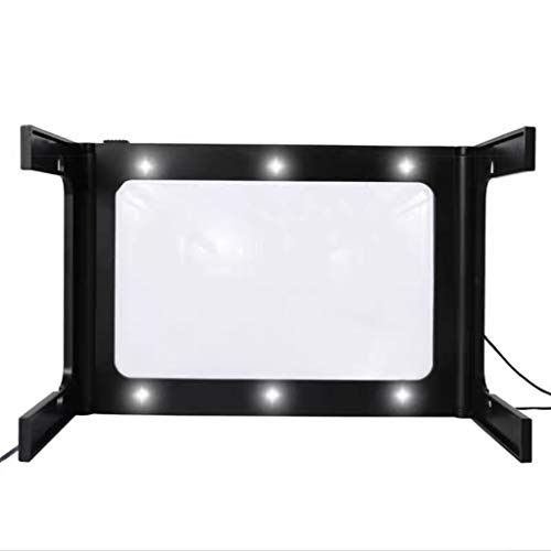 Lupa de página de LED F Fityle grande ultra brilhante 2,5X com 6 LEDs – Lupa dobrável ótima para lei