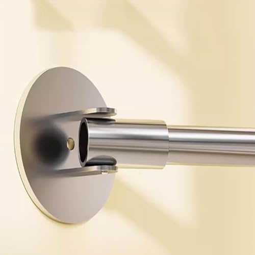 Barra de cortina antideslizante con soporte giratorio de 180°, barra ajustable para montaje en pared para techos inclinados, perfecta para colgar ropa, armario y baño (tamaño: 90160 cm, color: A)