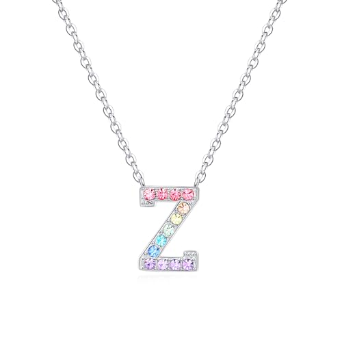 Dixbix Women Girls Initial Letter Necklaces,Initial Z Birthstone Necklace Jewelry Gifts for Women (Z)