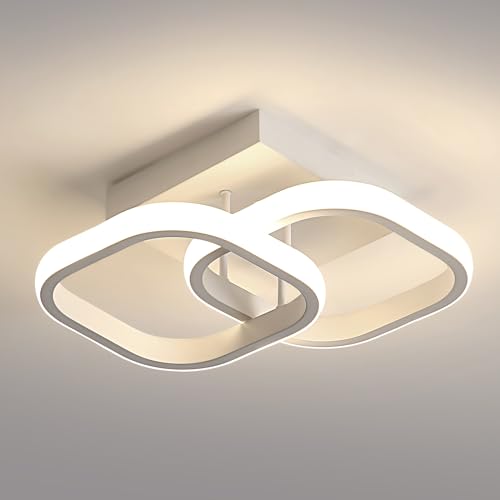 Osairous Plafoniera LED Soffitto Moderna, Lampadario LED Soffitto Bianco 2137LM, Lampada da Soffitto Quadrata per Camera da Letto Soggiorno Cucina Studio, Luce Neutra 4500K, 29CM