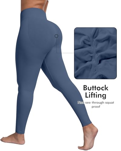 Image of ATHVOTAR Workout Gym Leggings Women, High Waisted Seamless Butt Lifting Scrunch Butt Sports Leggings