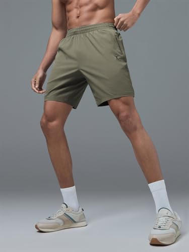 Image of TECHNOSPORT Men's Slim Fit Sports Shorts with Ts Flexi, Breathable Comfort for Gym, Running, Training