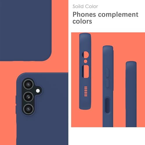 Image of YATWIN Silicone Back Case for Samsung Galaxy A35, Soft-Touch Phone Back Cover for Samsung Galaxy A35 - Dark Blue