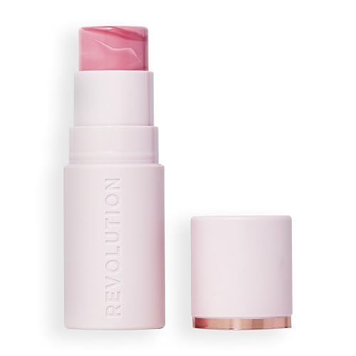 Revolution Skin Silk Blush Stick - Aufbauende Farbe für Wangen, Augen und Lippen - Creme-zu-Puder-Formel - Vegan & Cruelty-Free - Pinched Light Pink - 4,5 g