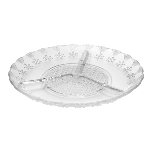 LYOR - Petisqueira de Vidro com 3 Divisórias Floral 19,5cm