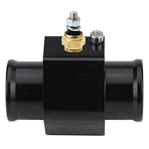 KUNFINE 30mm黒 水温計 アダプター 水温ジョイントパイプセンサー ゲージアダプタ 水温ジョイントパイプ 水温計温度ジョイントパイプラジエーターホースセンサーゲージアダプタークランプ
